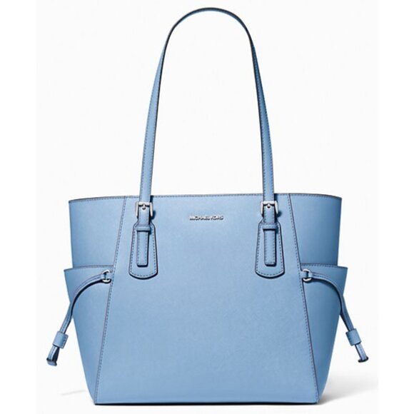 New Michael Kors Voyager Large Saffiano Leather Tote Bag Light Sky - Picture 1 of 5
